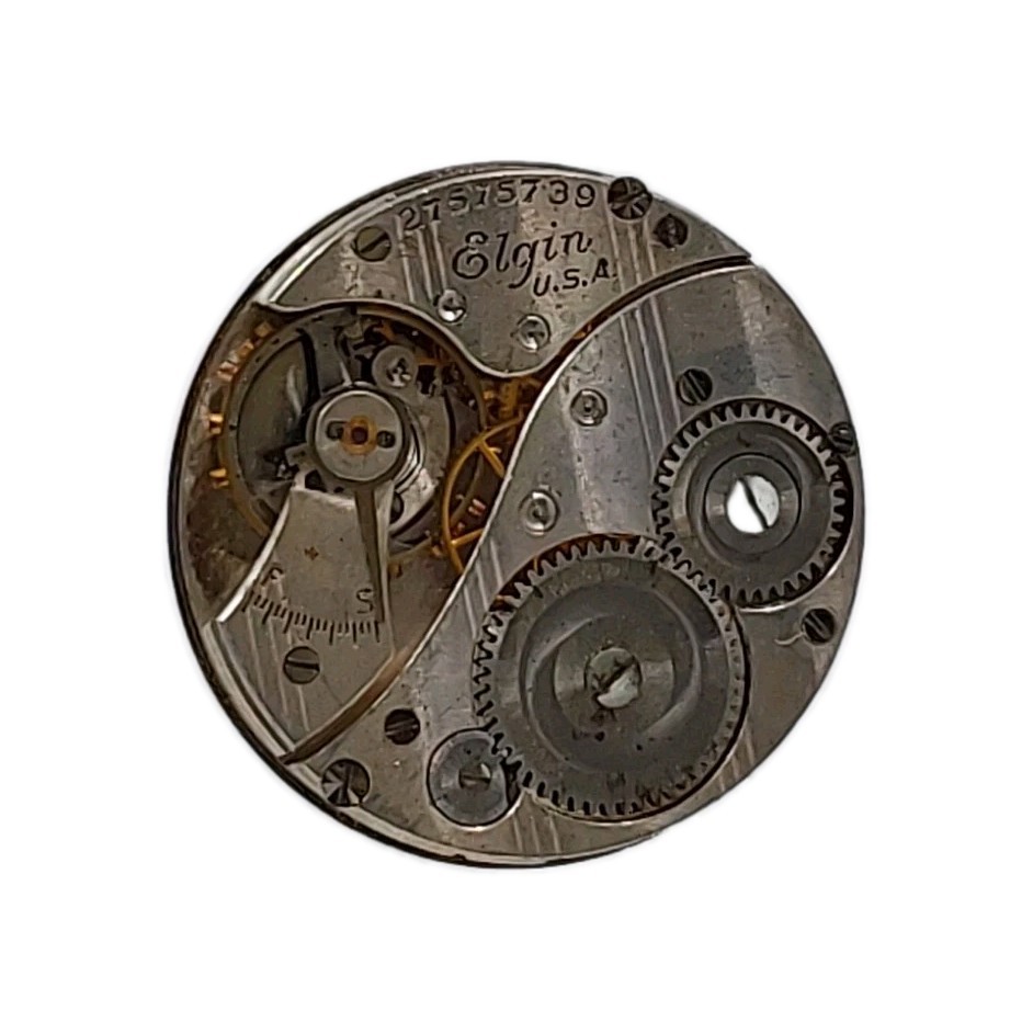 Elgin 430 6/0s Sunk Metal Dial Hands Pocket Watch Parts 1995