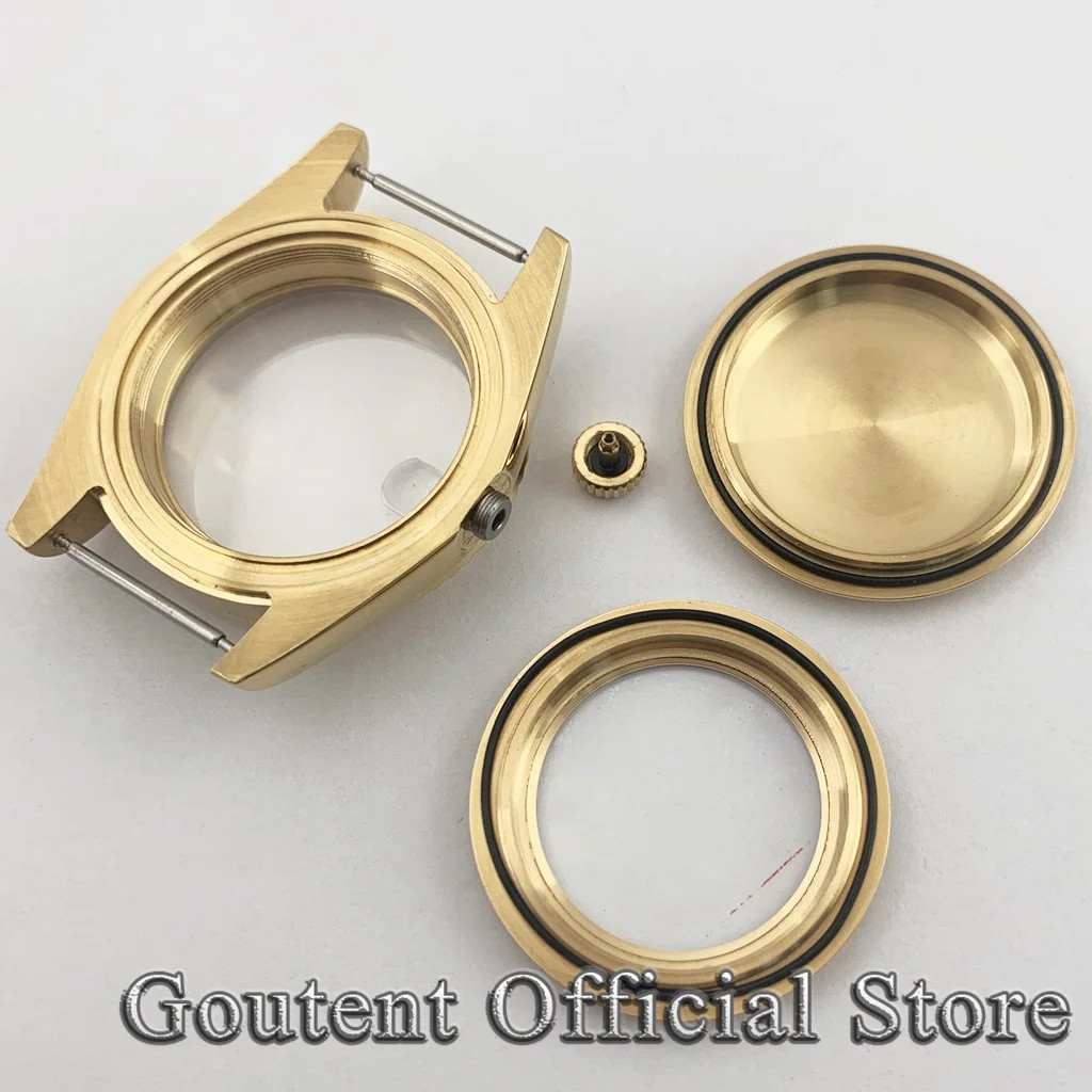 Men’s Gold Sapphire Glass Watch Case 36mm 39mm Fit PT5000 NH34 NH35 NH36 ETA 282