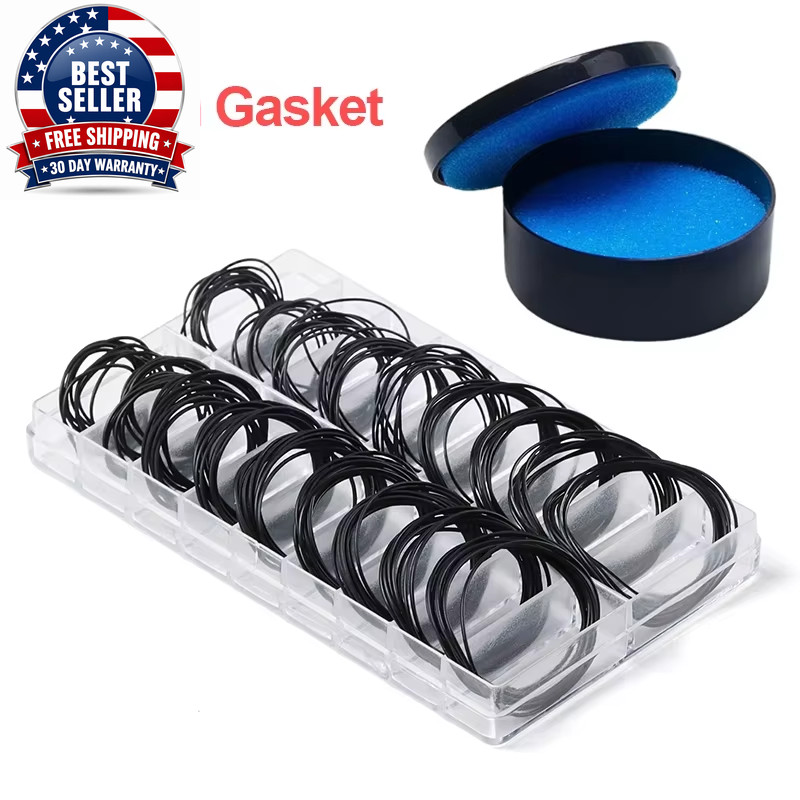 200Pcs Watch Back Case Rubber O-Ring Waterproof Gasket Repair Tools for Watchmak