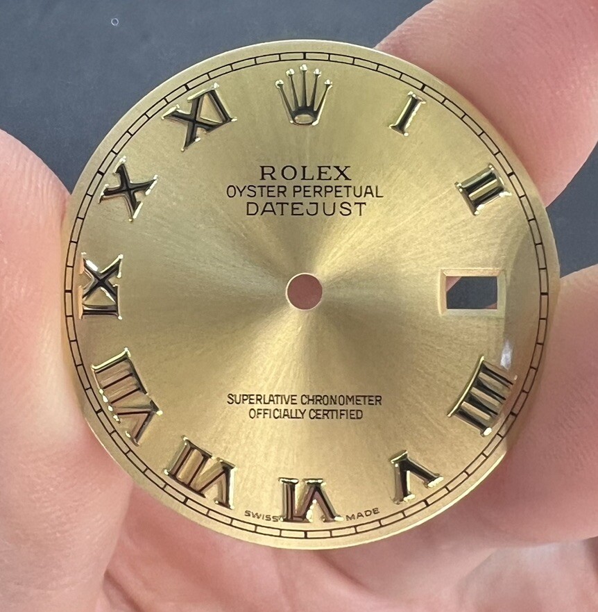 Original Rolex DateJust Dial Champagne Gold Bold Roman Numeral 36mm 116233/16233