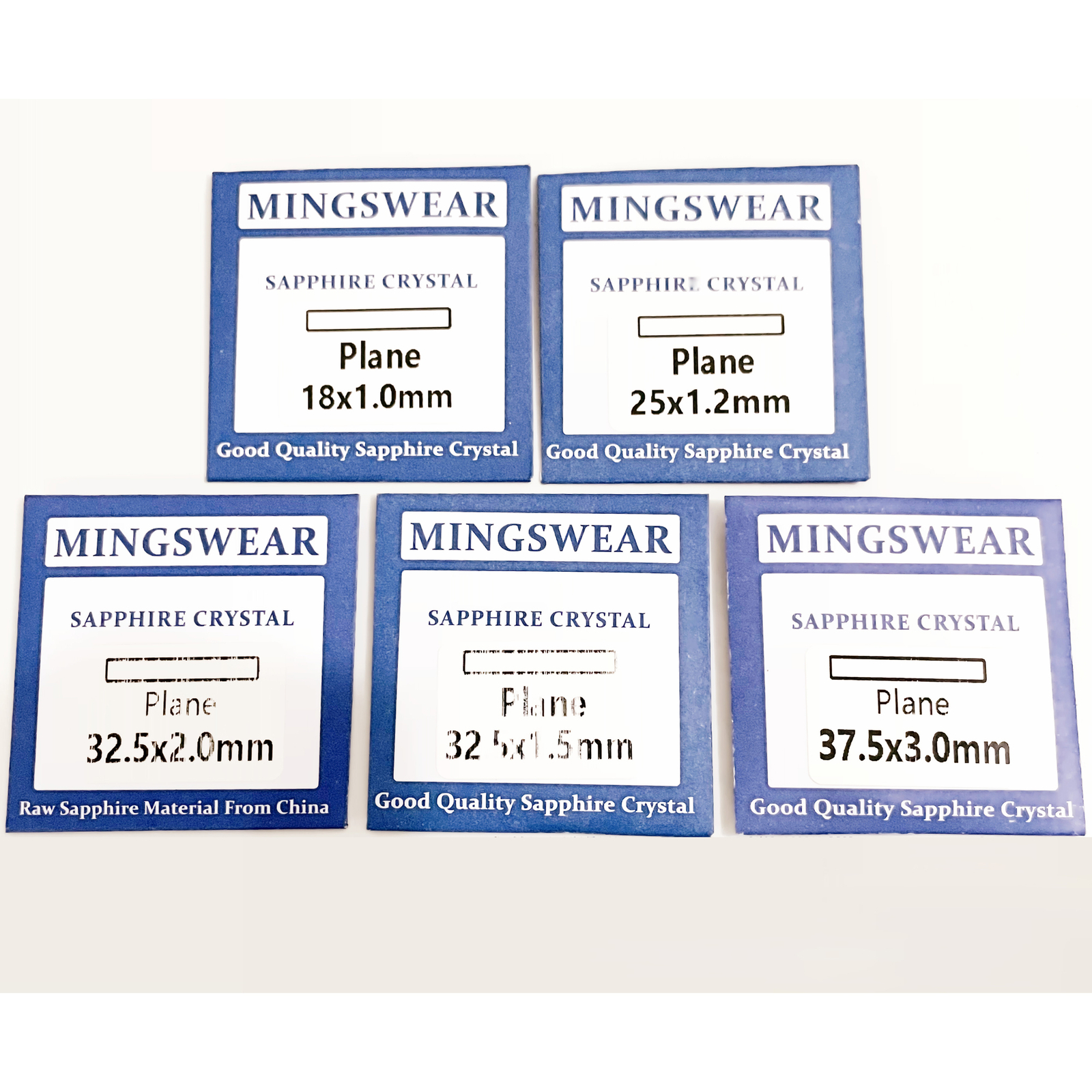 1.0mm-3.0mm Thick 17-44.5mm Flat Plane Sapphire Watch Crystal Round Watch Glass
