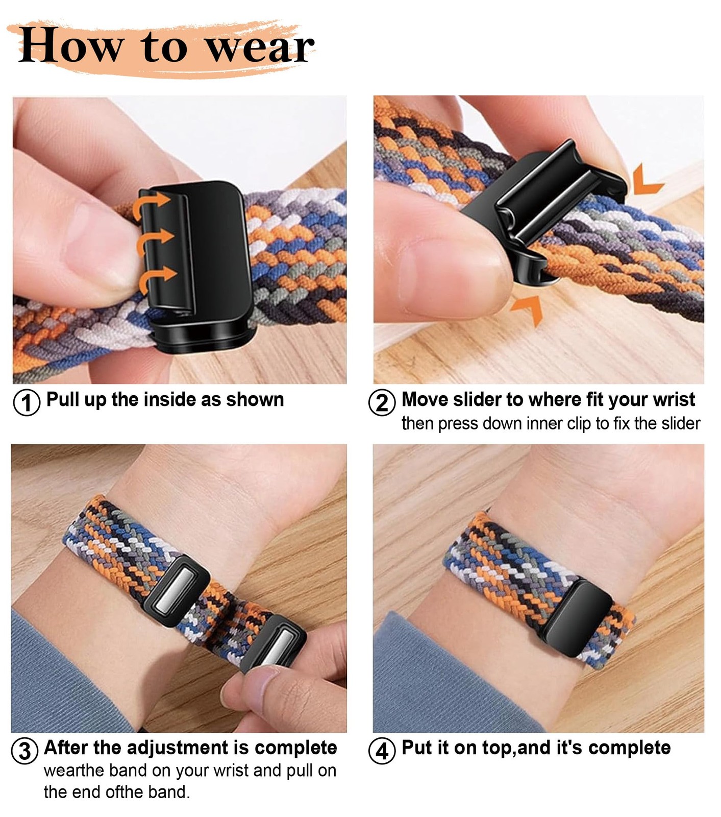One Click Fabric Bands for Samsung Galaxy Watch 7 6 4 5 FE Band 40mm 44mm Flex!