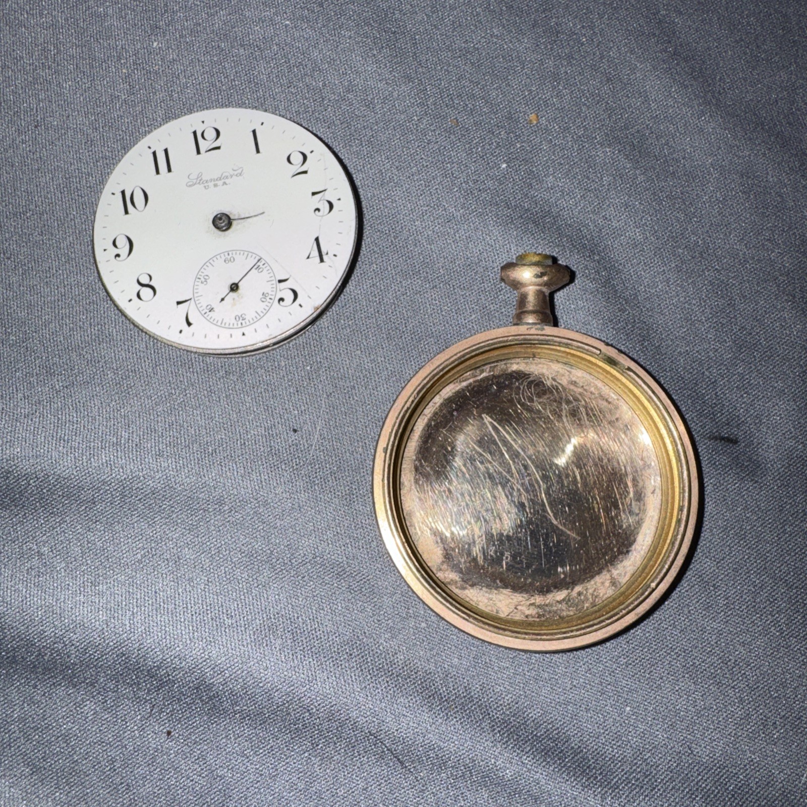 VINTAGE 18S N.Y. STANDARD POCKET WATCH MOVEMENT, NOT RUNNING, Parts?