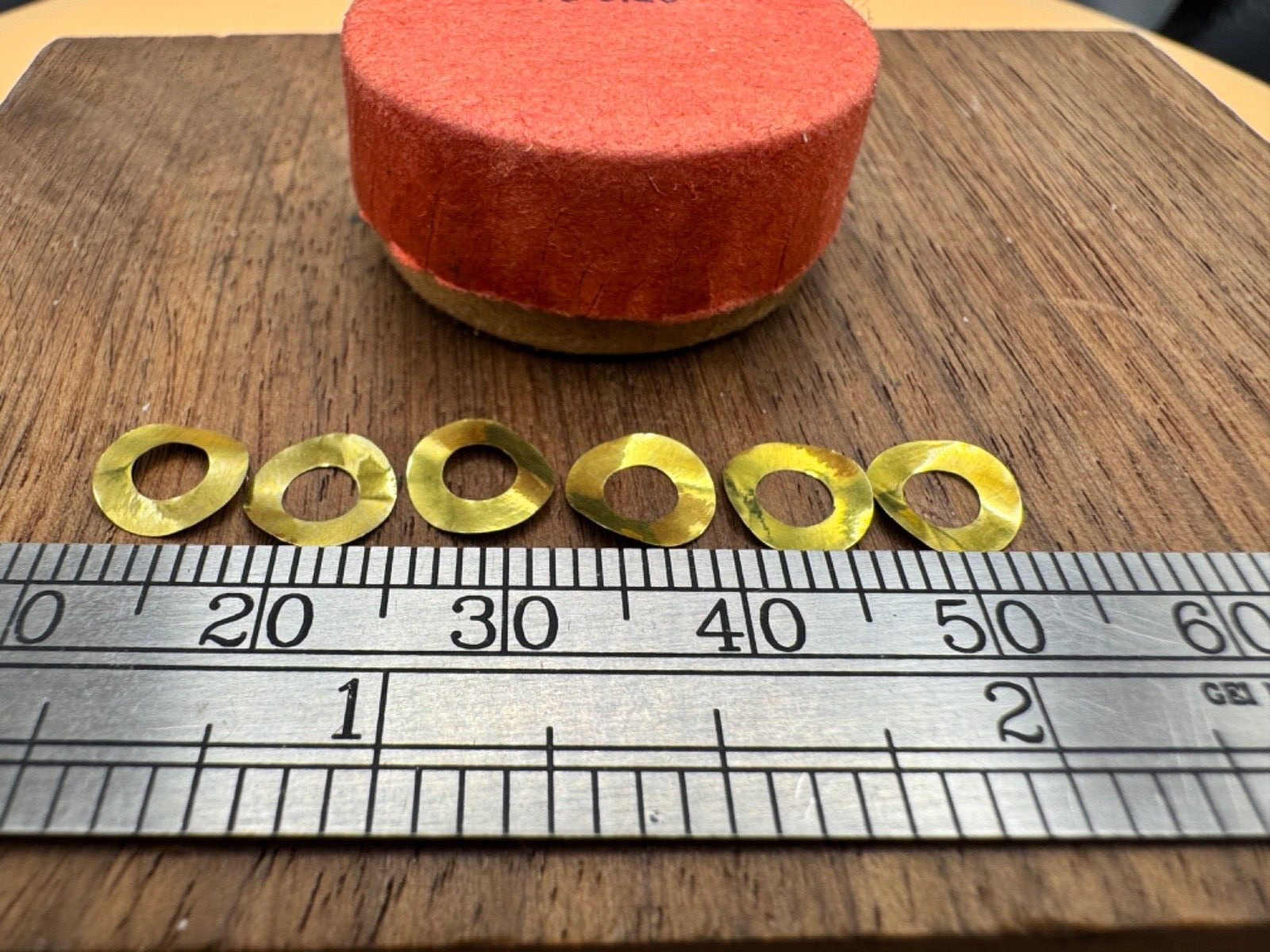 Pocketwatch 18s dial washer lot x 6 watchmaker parts NOS