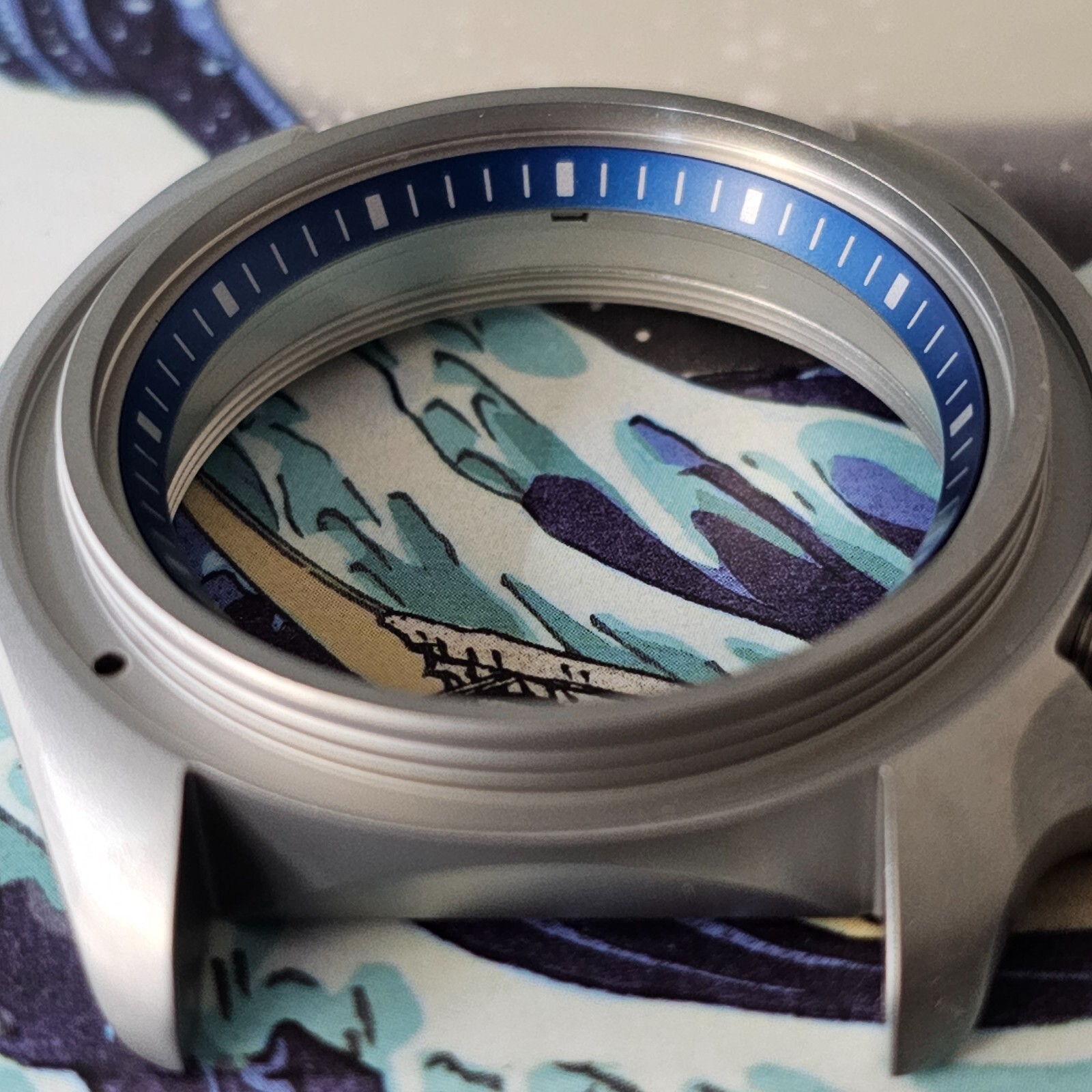 Chapter Ring SKX007 SKX Style / Blue + Silver SEIKO MOD SKX SKX007 SKX009 SRPD