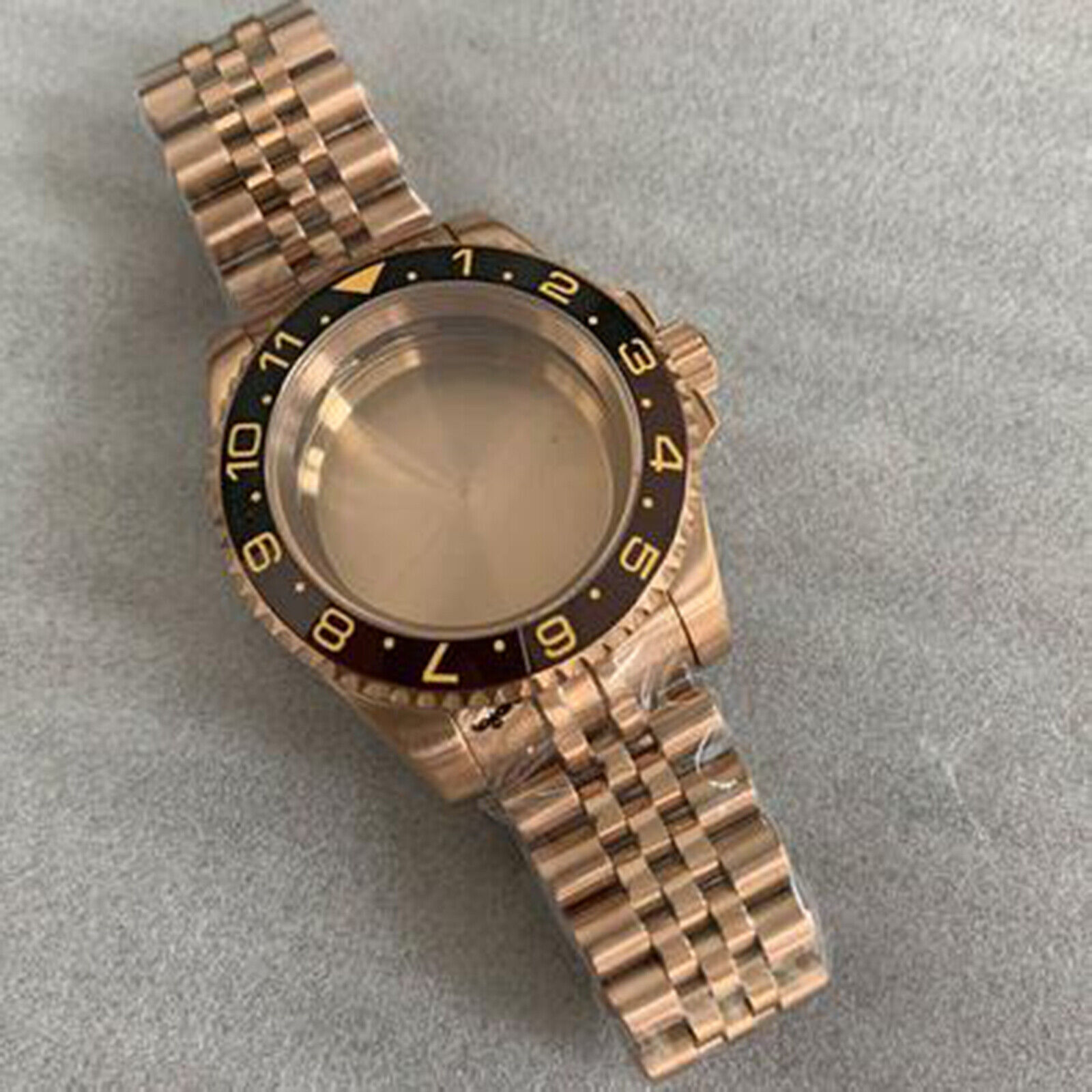 SUB Case + 5 Bead Strap 40mm Sapphire Glass Dense Bottom for NH35/NH36 Movement