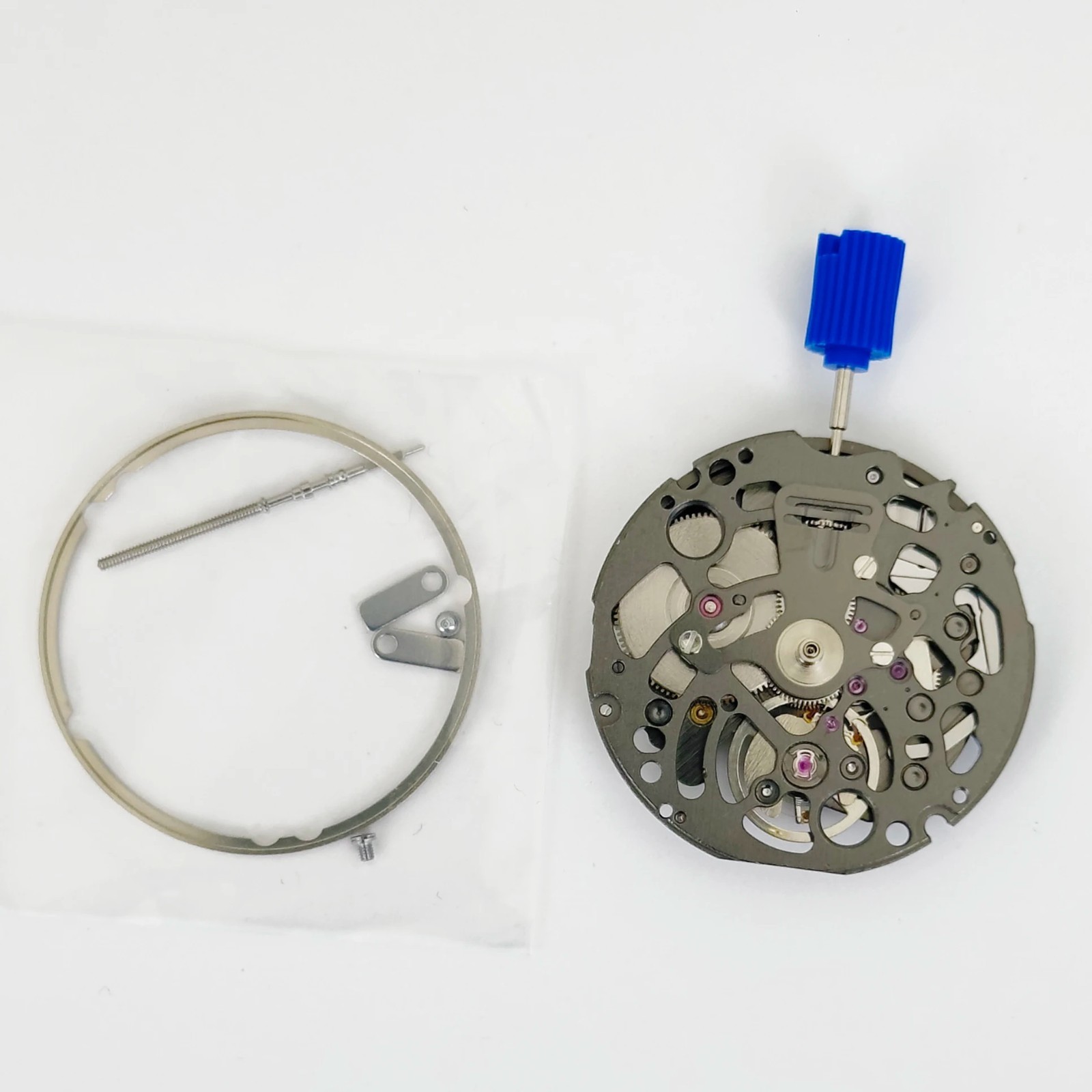 Genuine Seiko NH72A Black Skeleton Automatic Watch Movement 24J NH72 Japan +Stem