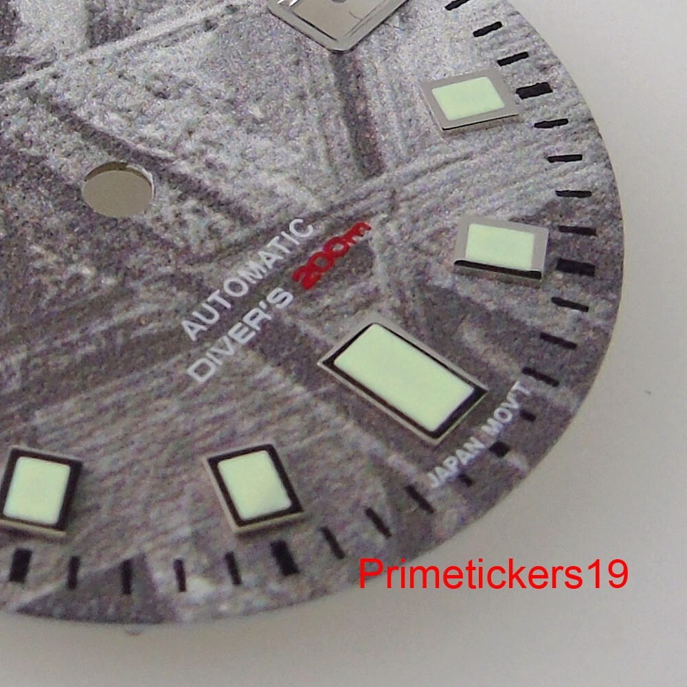 29mm Watch Dial Face Meteorite Pattern Date Window Dive Watch Part Fit NH35 NH36