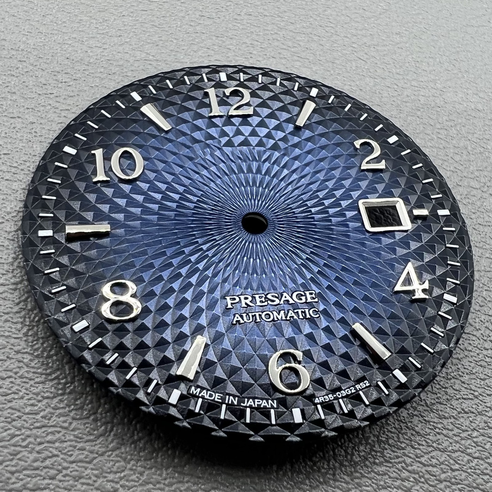 Silver 35mm Gradual Blue Nail Datejust Watch Dial No Lume for Movement NH35 NH36