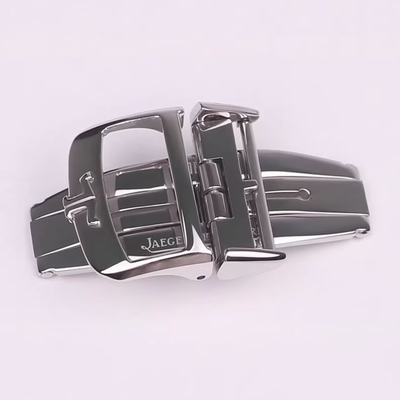 For Jaeger LeCoultre 18mm Silver/Rose Gold Steel Deployment Buckle Clasp