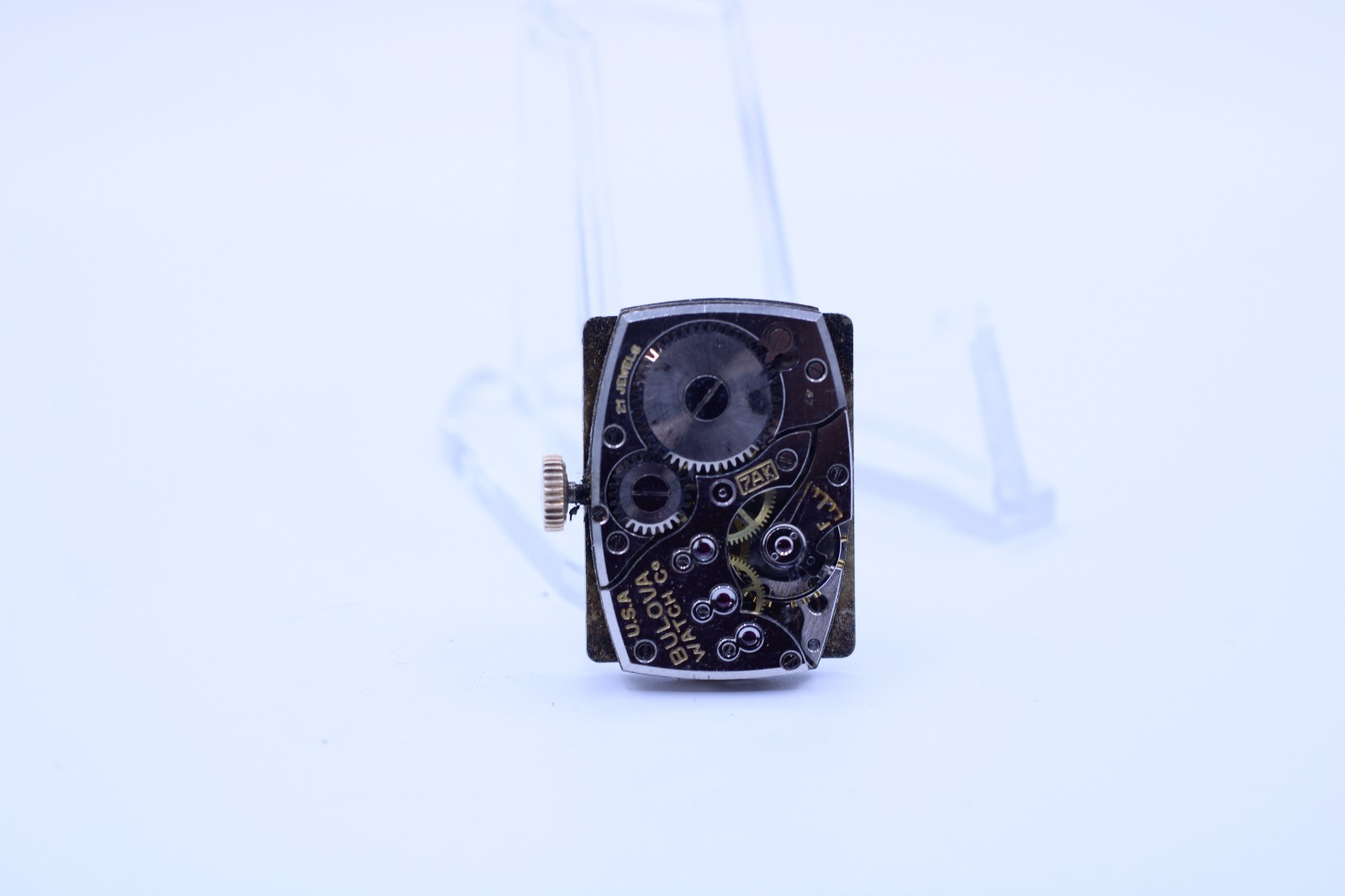 BULOVA 7AK, 21j TANK WRIST WATCH MOVEMENT FOR REPAIR (M1)