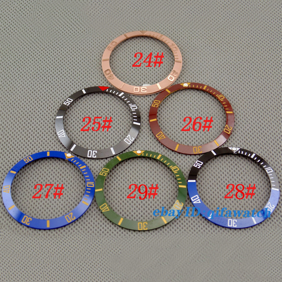 Red Black Blue Green Ceramic/Titanium bezel Insert fit GMT automatic watch P349