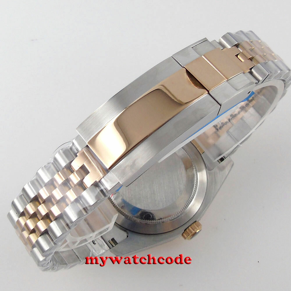 40mm sapphire glass two tone Watch Case fit NH35 NH36 eta 2824 8215 movement