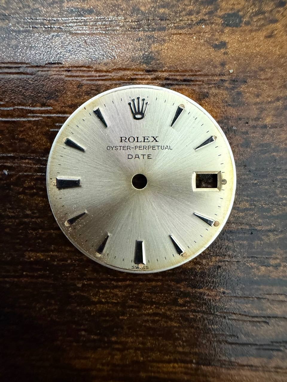 ROLEX LADIES OYSTER PERPETUAL DATE 6517 6516 6519 SILVER STICK DIAL USED COND