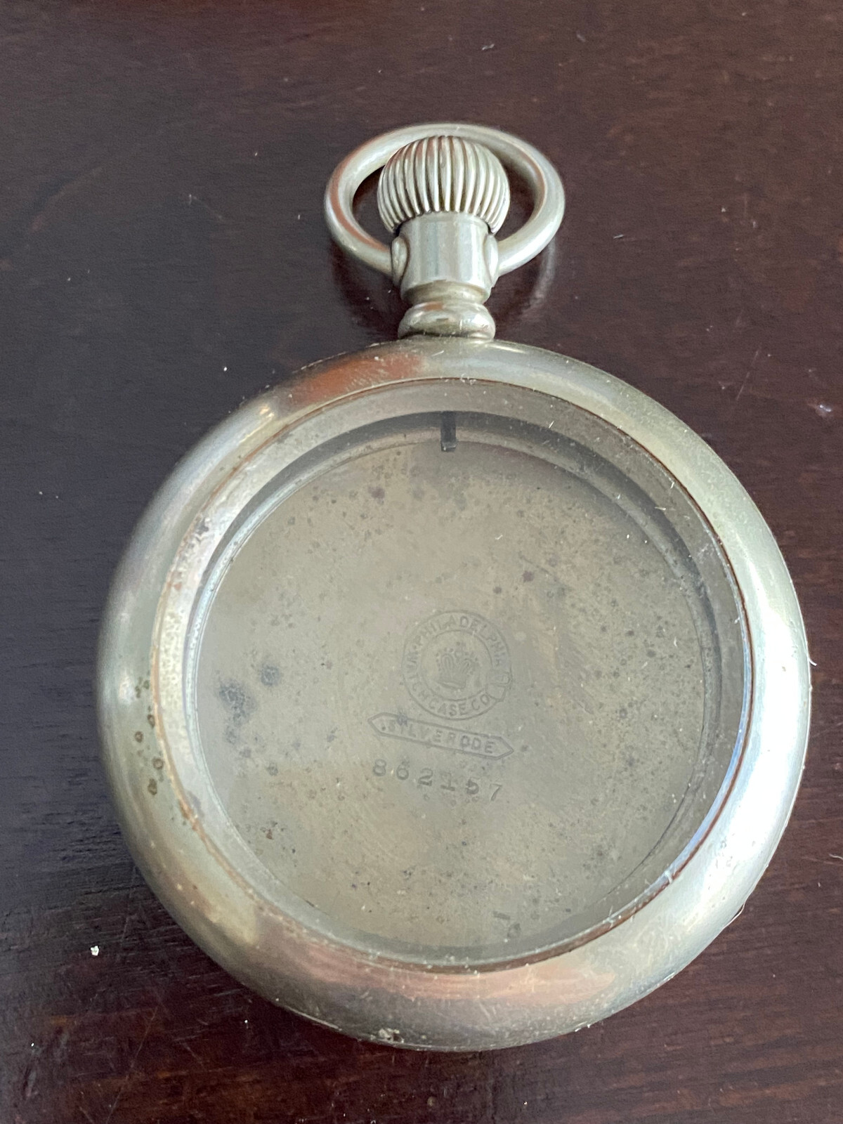 VINTAGE 18S PHILADELPHIA POCKET WATCH CASE ONLY , SILVERODE, LEVER & STEM SET