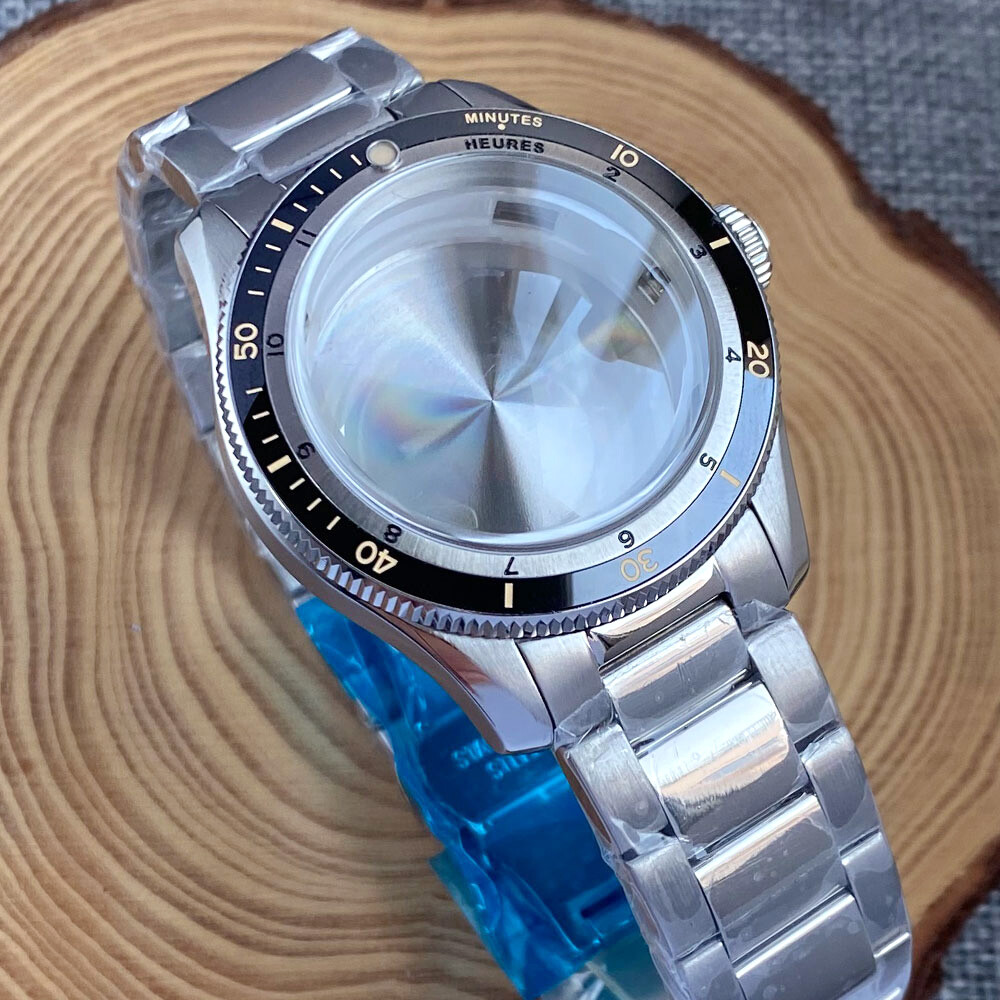 42mm Brushed Watch Case Bracelet Fit NH35 NH36 Sapphire (case+strap+dial+hand)