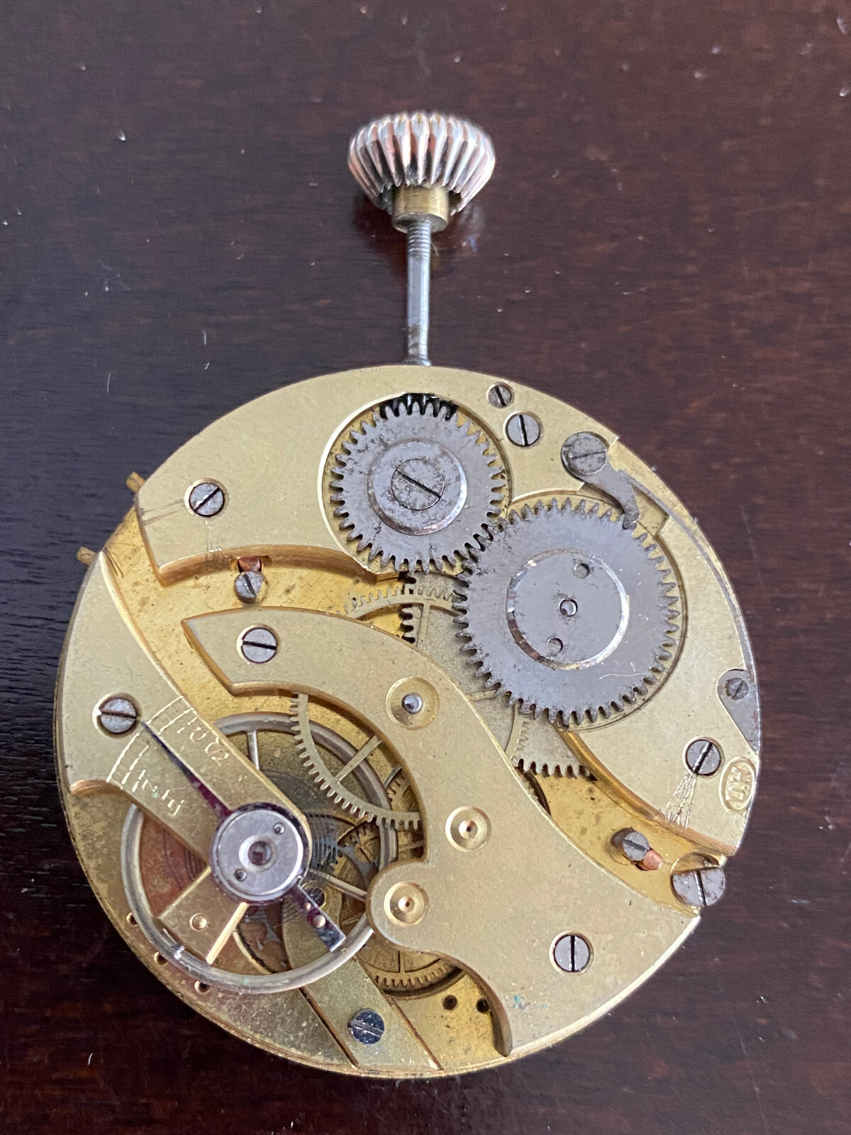 VINTAGE 39.8MM UNION HORLOGERE POCKET WATCH MOVEMENT, NOT RUNNING ,GOOD BALANCE
