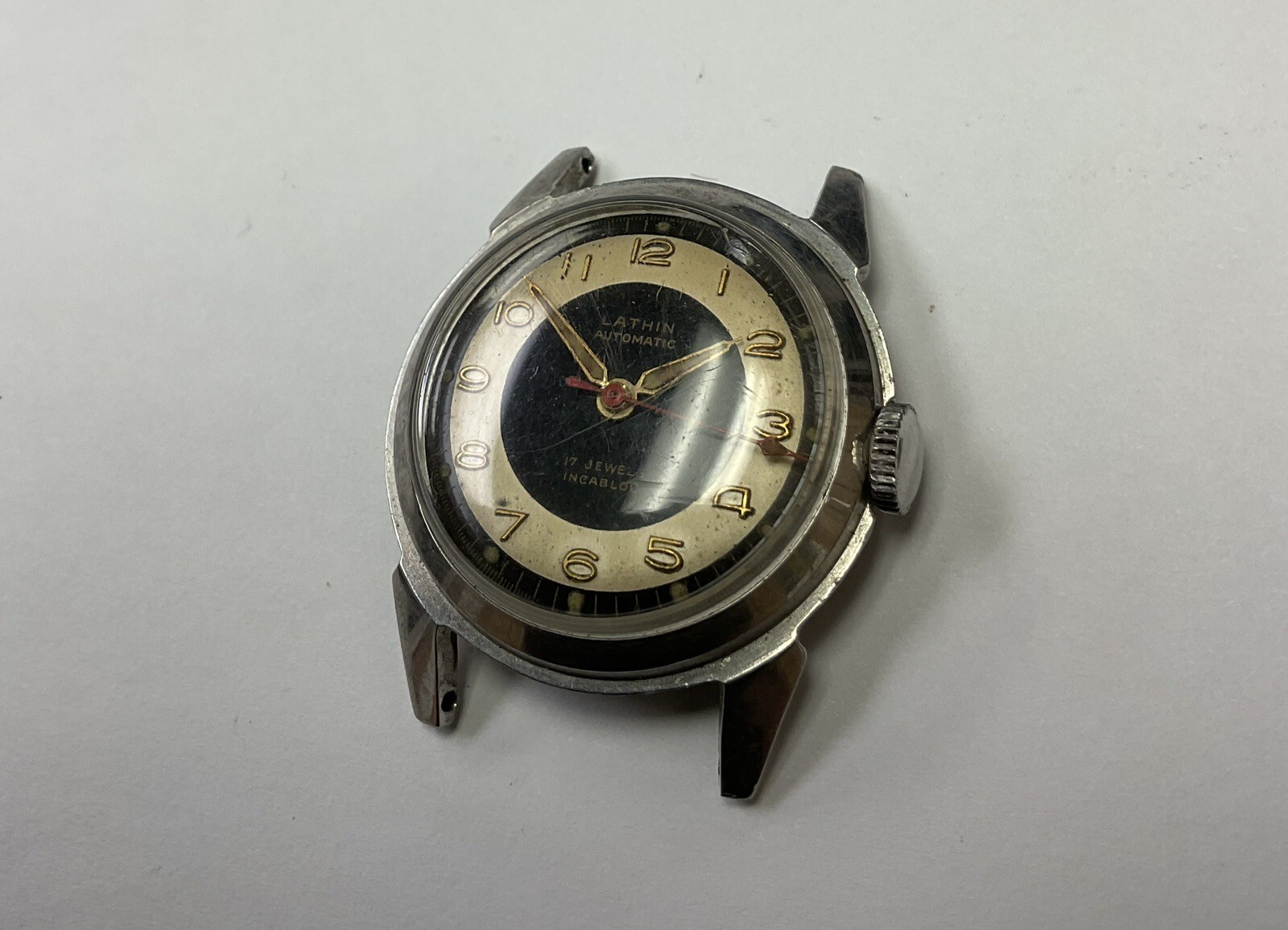 Lathin Automatic 17 Jewels Incabloc Movement/Dial Stainless Steel (Non Working)