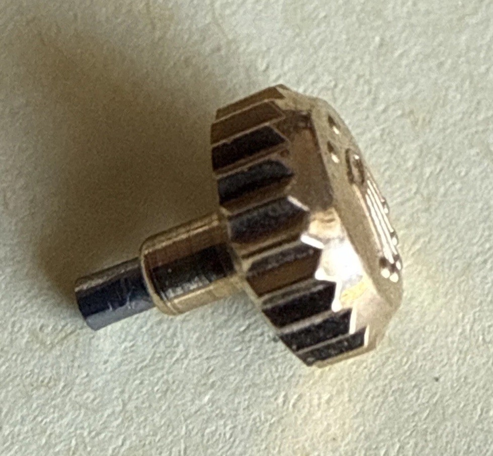 18K SOLID Yellow Gold Rolex 6mm Monobloc Watch Crown Part 24-604-8 116138 116208