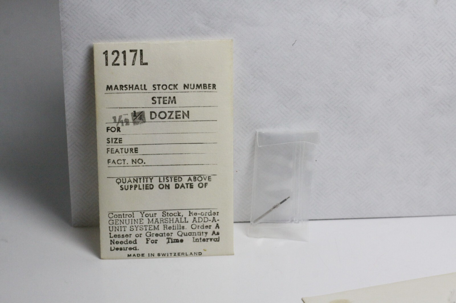 MARSHALL 1217L STEM FOR PIERCE 105 26U