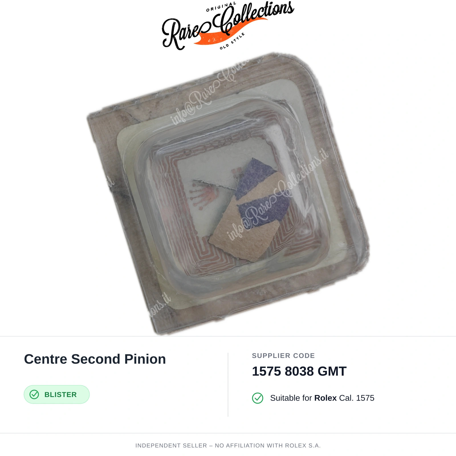 Centre Second Pinion for Rolex (cod. 1575 8038 GMT) — New Blister NOS NOS X1