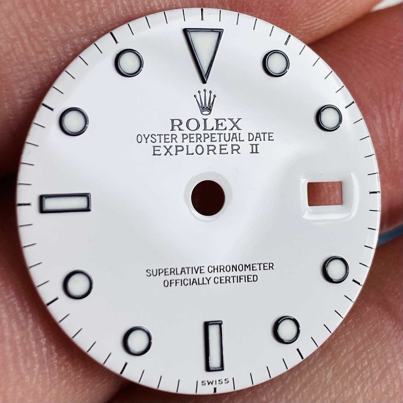 Rolex White Dial Swiss Only Luminova For Explorer 2 Model Ref 16570 & 16550