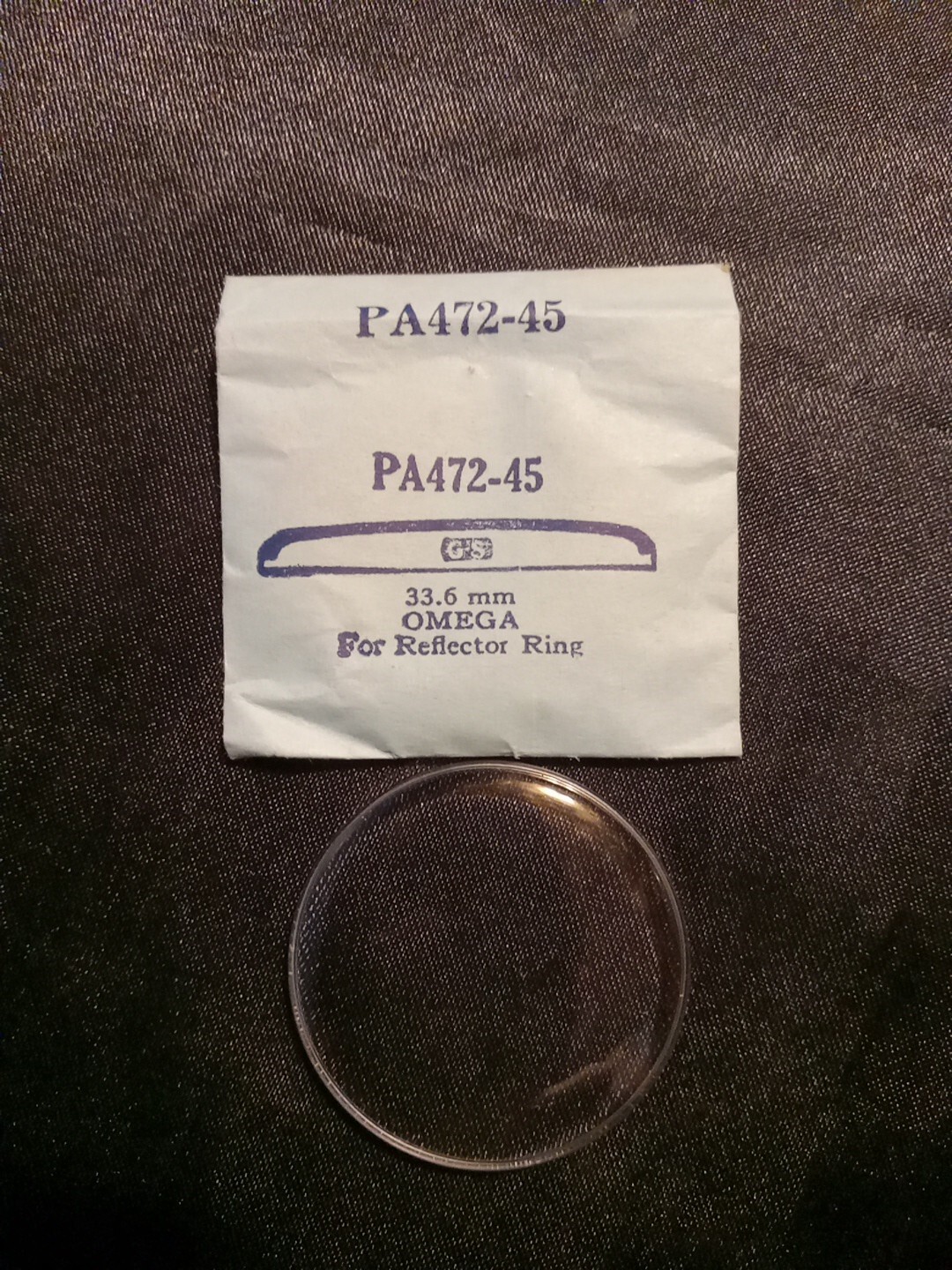 NOS Omega Watch Crystal PA472-45 33.06mm For Relector Ring