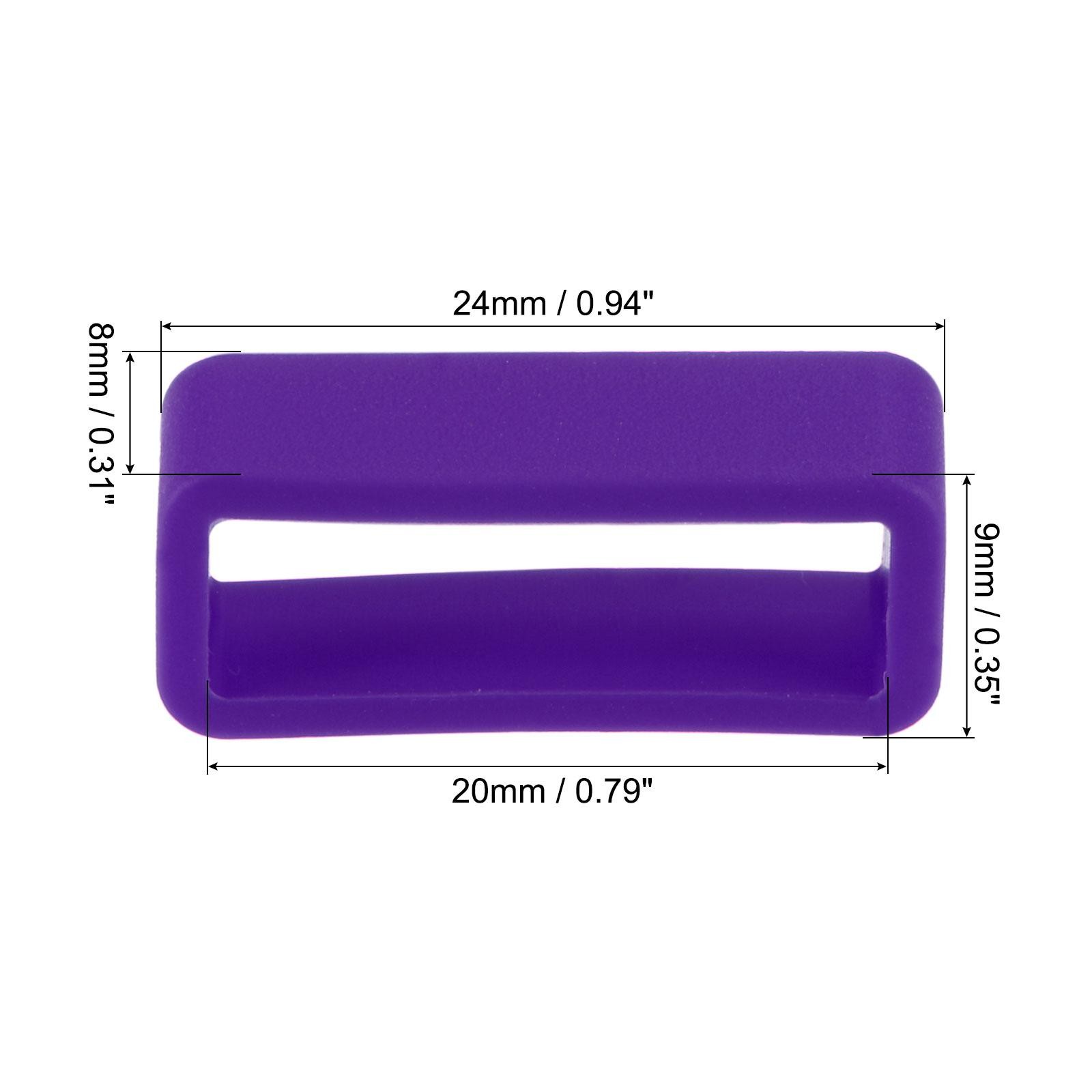 Watch Band Strap Loops Silicone for 20mm Width Watch Band, Purple 4 Pcs