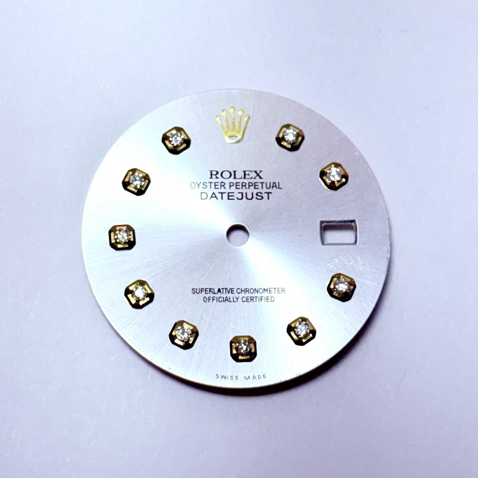 Rolex Datejust 36mm Model B477 Dial Aftermarket Diamond Indices