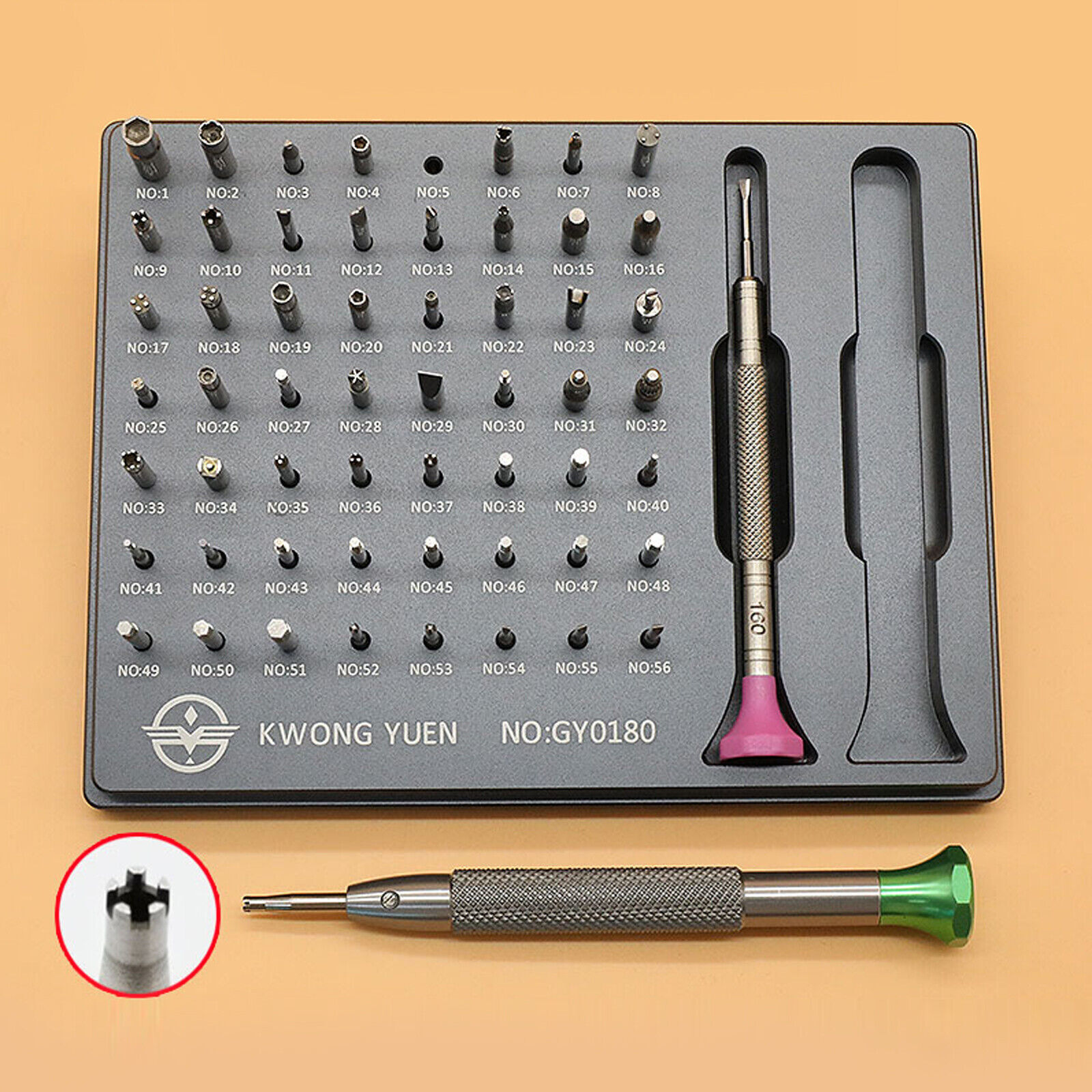 New Watchmakers Assortment Of 56 Tips Stainless Steel Watch Screwdriver Set.