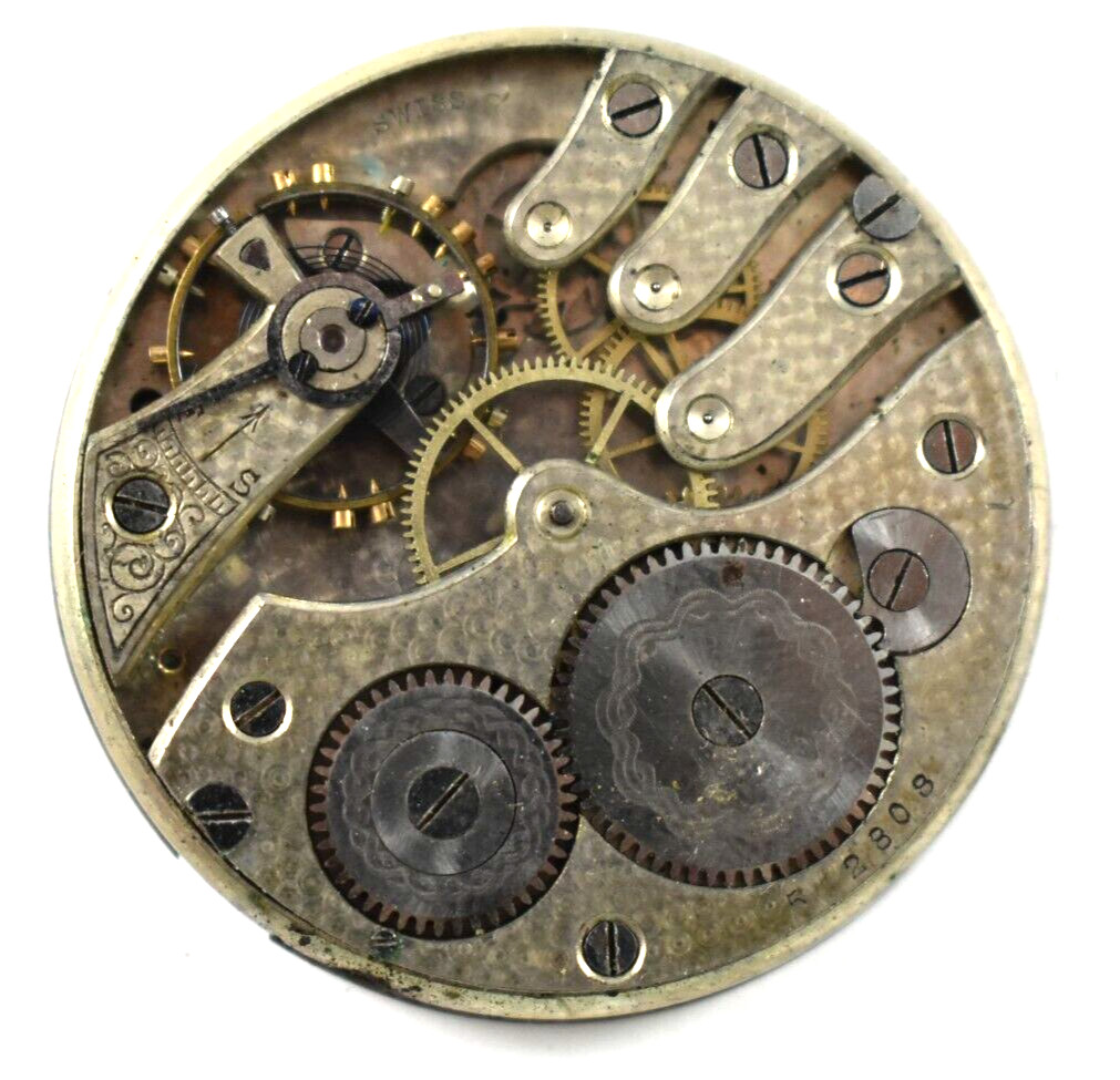 Vintage Unbranded Swiss Made 12s OF Pocket Watch Movement lot.ef