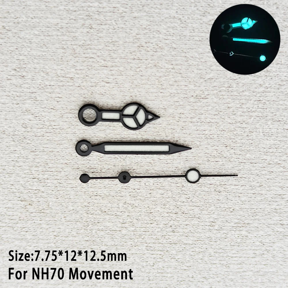 28.5mm Skeleton Watch Dial Green Lume Black and Blue Fit for NH70 NH72 Mod Parts