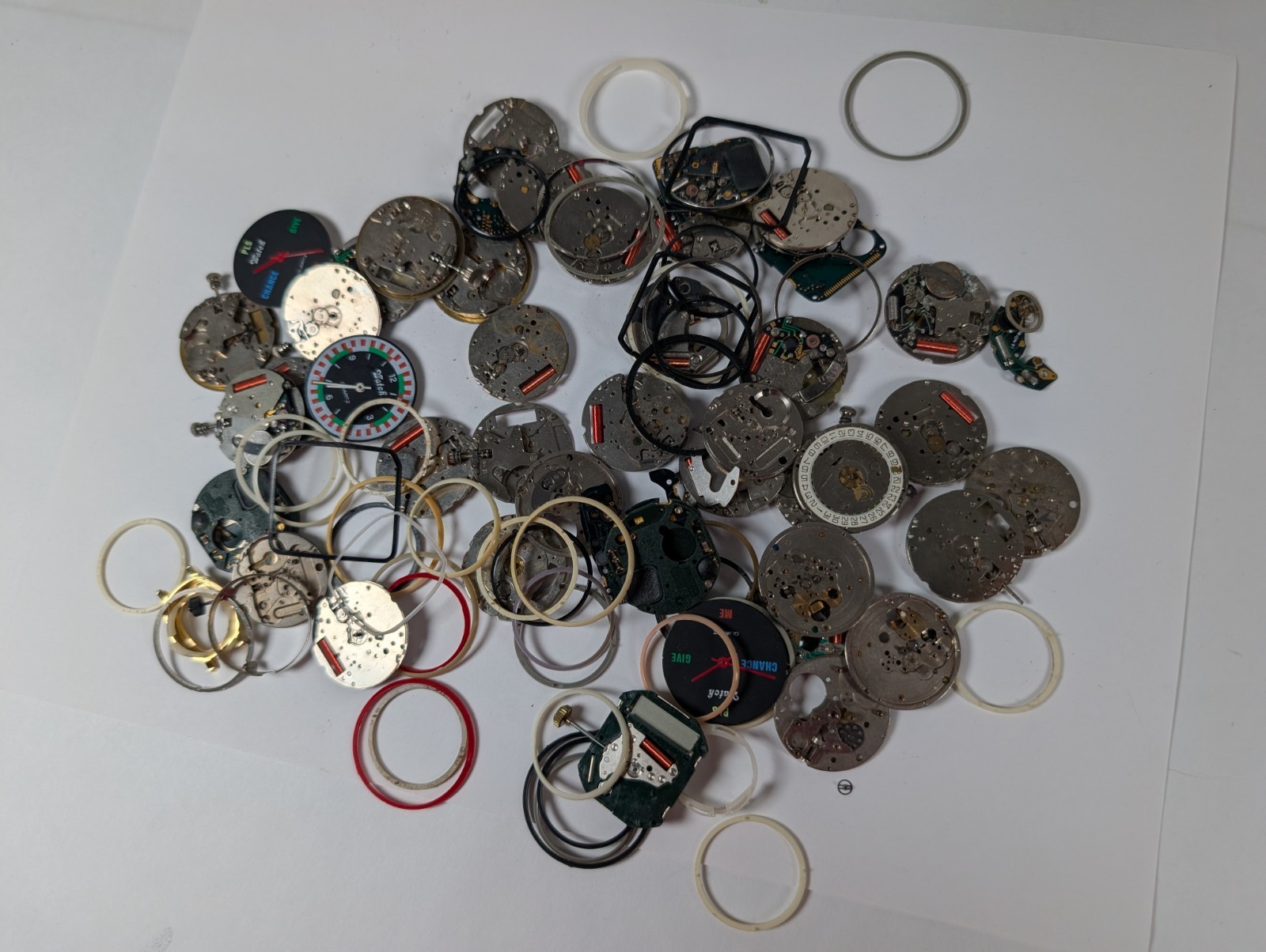 Vtg Watch Quartz Movement Parts Lot Watchmakers Estate SPARES REPAIR CRAFT
