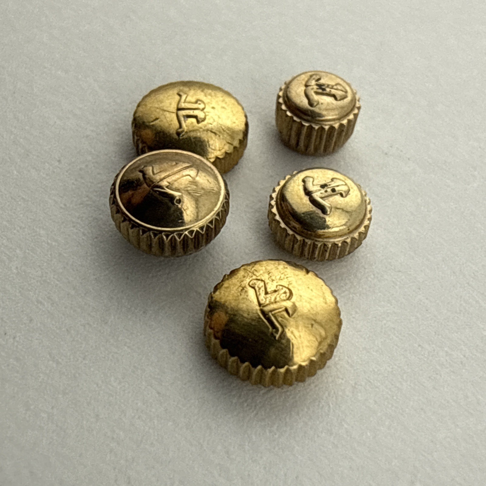 Jaeger LeCoultre Lot of 5 Vintage Gold Filled 1940s – 1960’s Watch Crowns