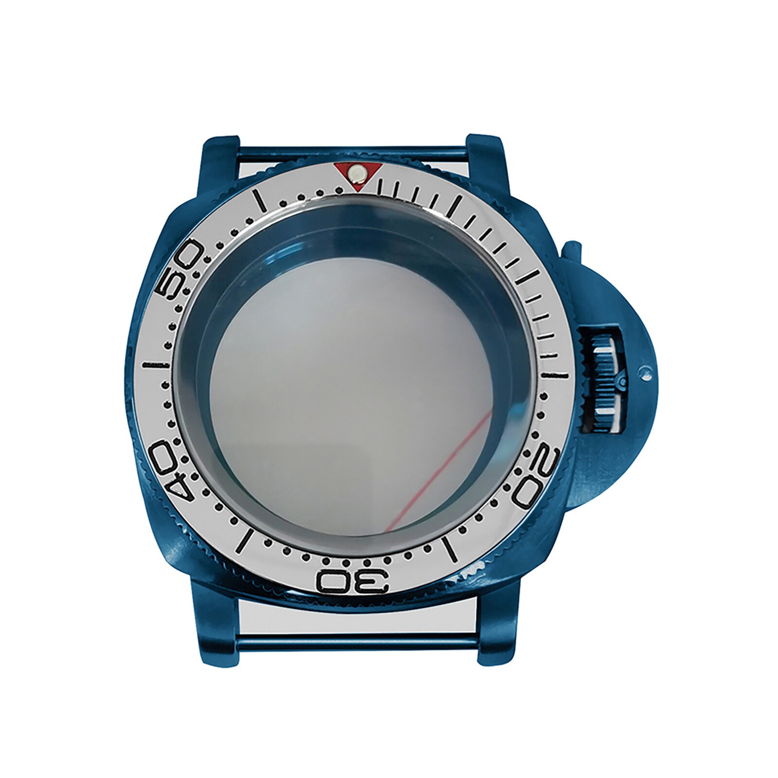 For NH35 NH36 4R 7S Movement 42 mm Plated Blue Watch Case Steel Inner Ring Bezel