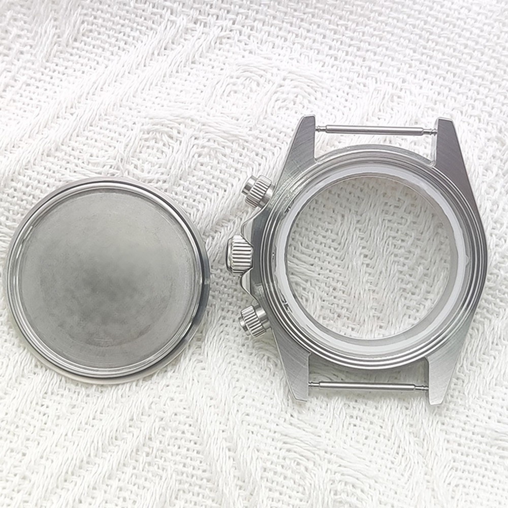 40mm 5ATM Steel Watch Case Sapphire Crystal Ceramic Bezel Fit VK63 VK64 Movement