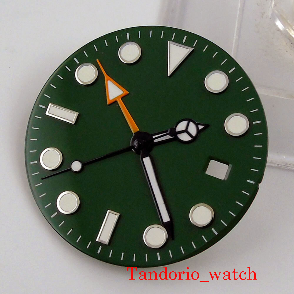 Sterile Watch Dial Hands Fit GMT mingzhu 3804 Automatic Movement Luminous Marks