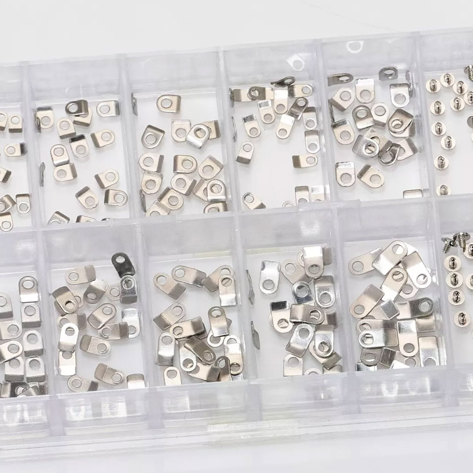 Watchmakers Watch Case Movement Support Clamps Tabs & Screws Steel Parts SetSh