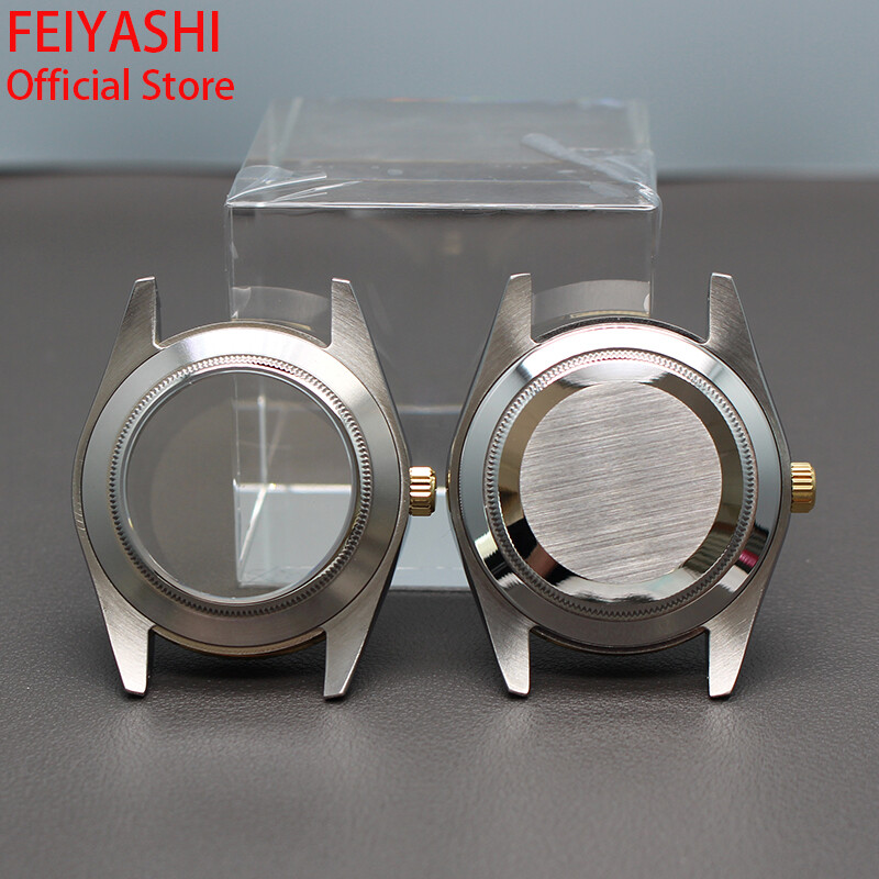 36mm/39mm Burnishing Watch housing 316L Stainless Steel Exhibition back For NH35