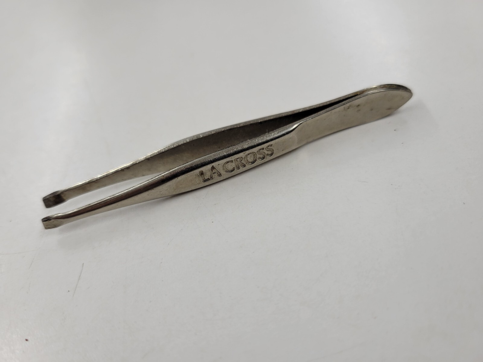 Vintage Lot Of Two Chrome Metal Tweezers. 1 Lacross 1 Unbranded