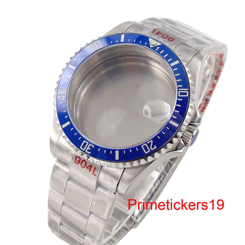 38mm/40mm Steel Watch Case Sapphire Rotating Bezel Fit NH35 NH36 ETA2824 PT5000