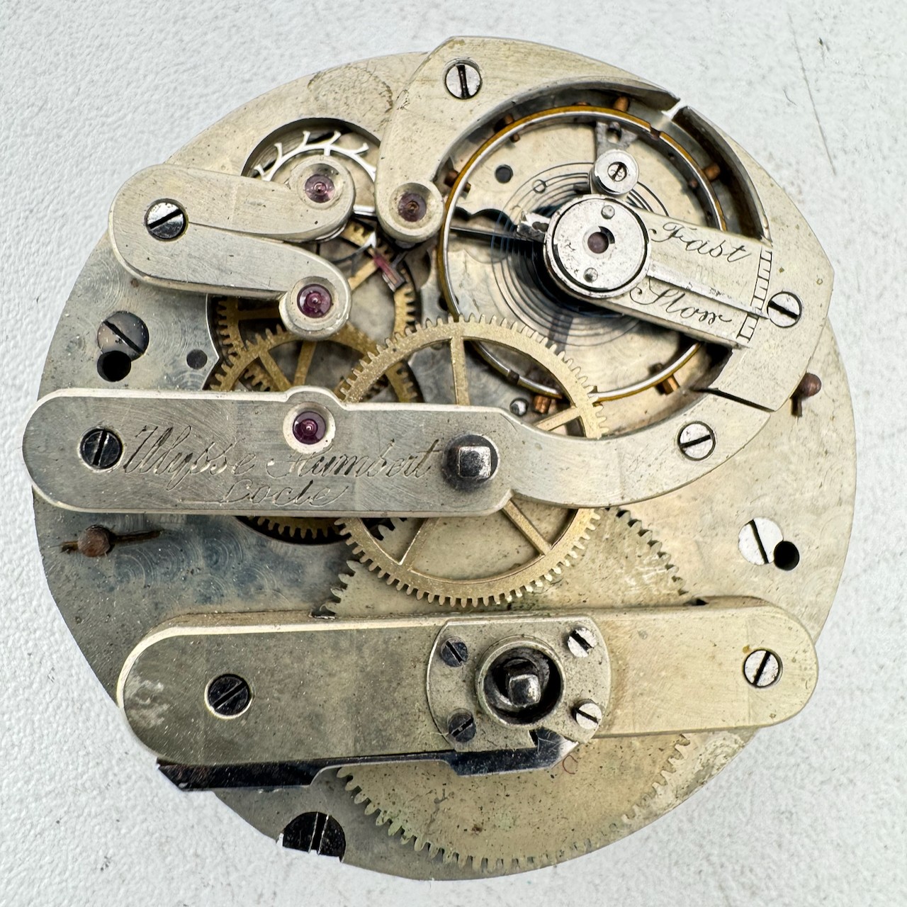 Antique 35mm Ulysse Humbert Key Wind Swiss Lever Escapement Pocket Watch Mov’t