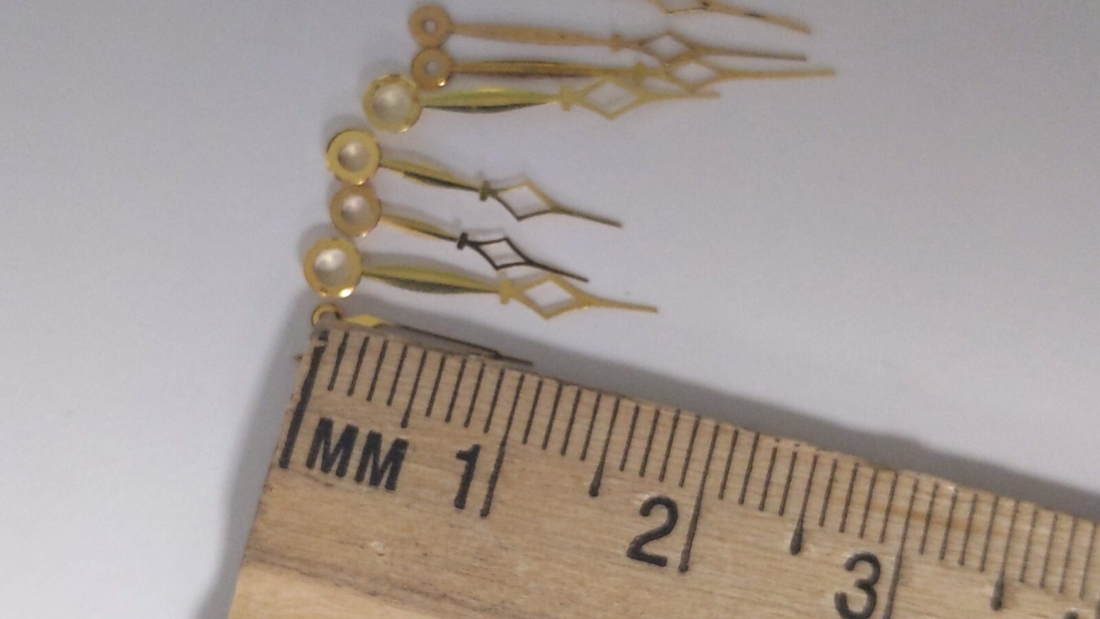 set of 10 diamond yellow watch hands. pocket watch hands variety assortment