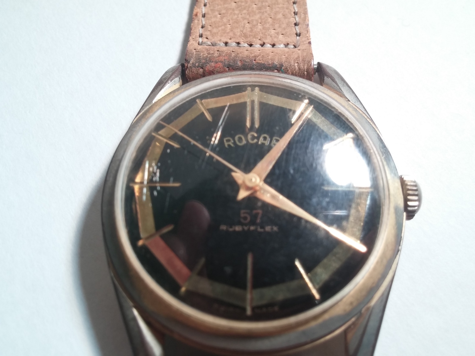 Rocar wrist watch Rubyflex 866 mechanical hand wind, Vintage, 15054, beautiful!