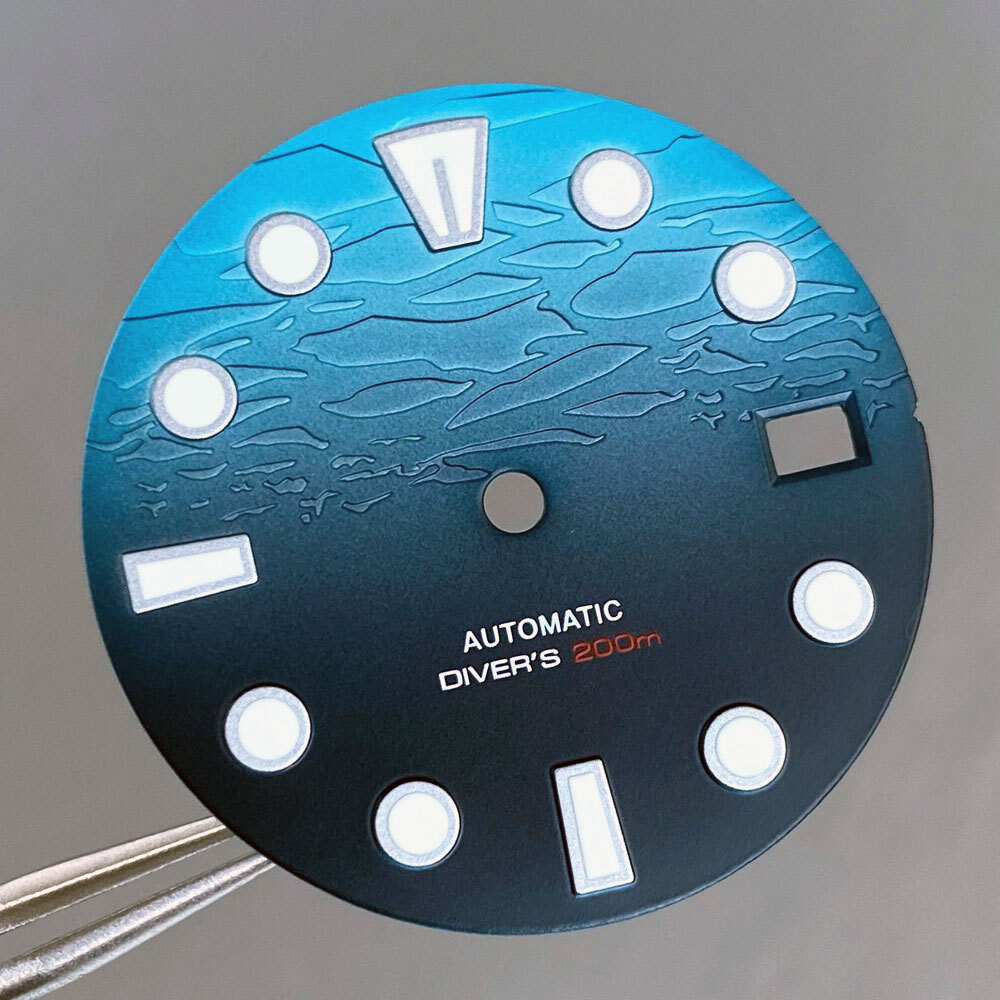 Blue MOD Watch Dial Face Sterile 29mm for NH35 NH36 Movt Green Luminous Sky Blue