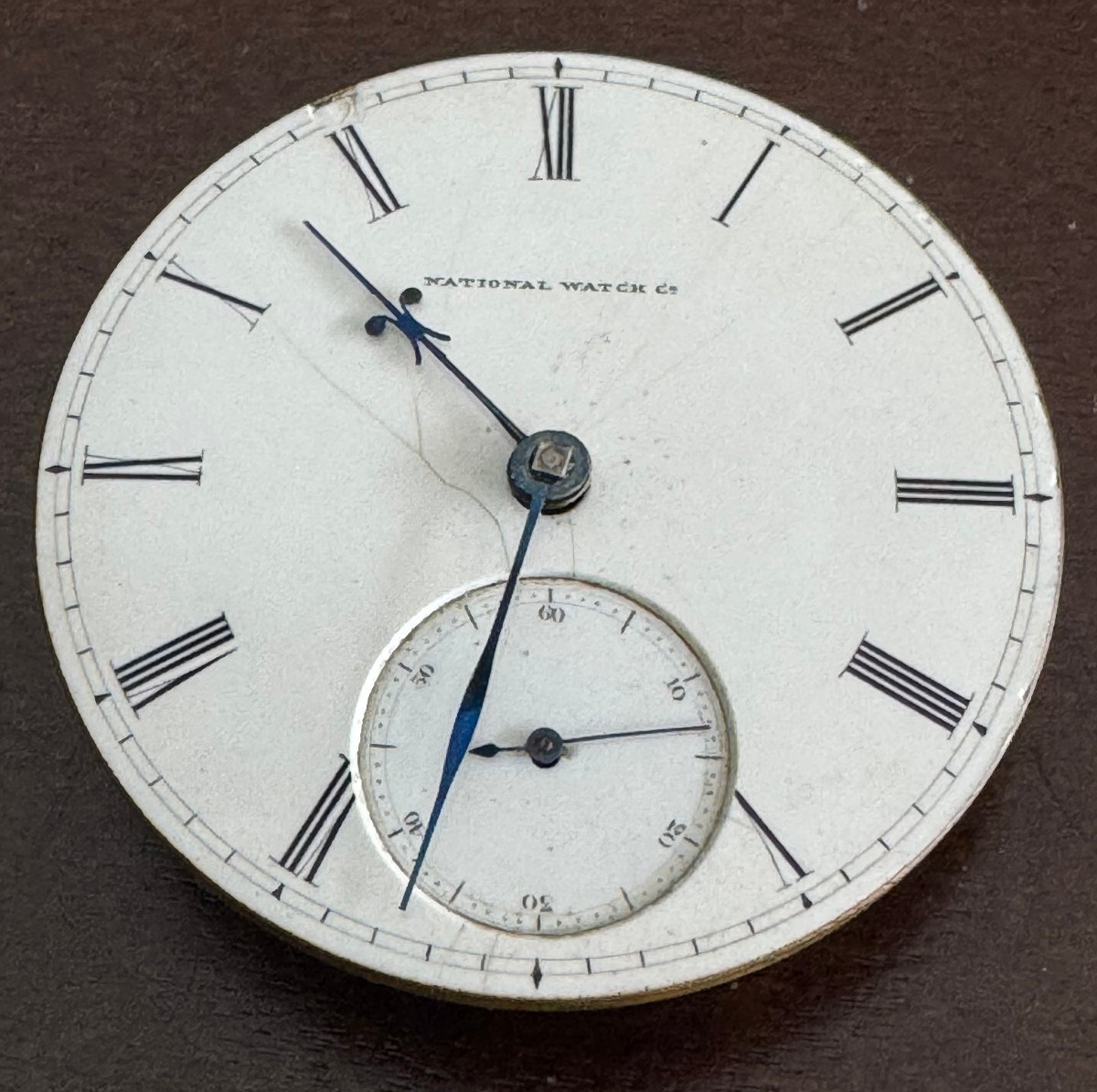 VINTAGE 18 SIZE NATIONAL W. CO. / ELGIN POCKET WATCH MOVEMENT GR. 12 KEEPS TIME