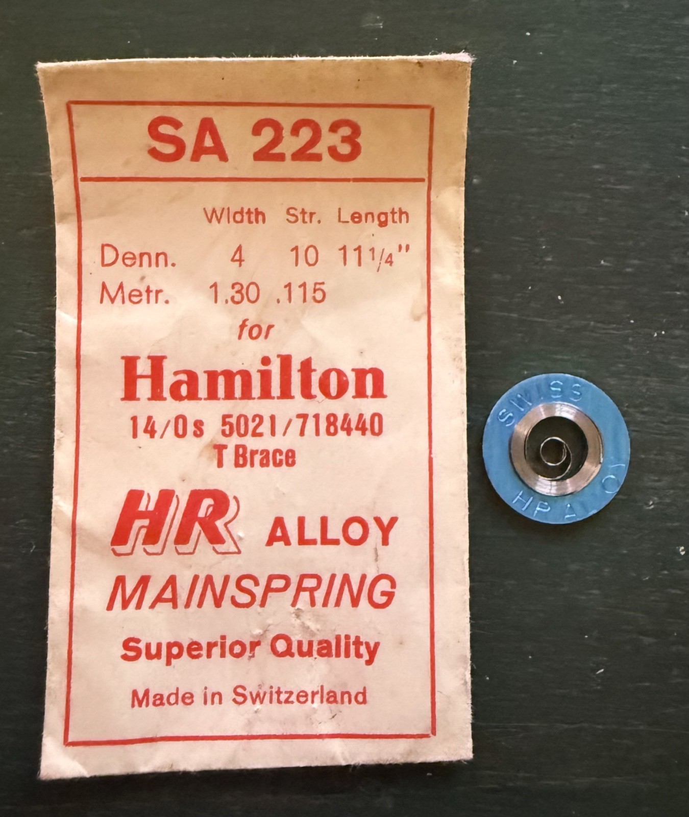 Hamilton SA 223 14/0s 5021 718440 wrist watch – Alloy Mainspring – watch repair
