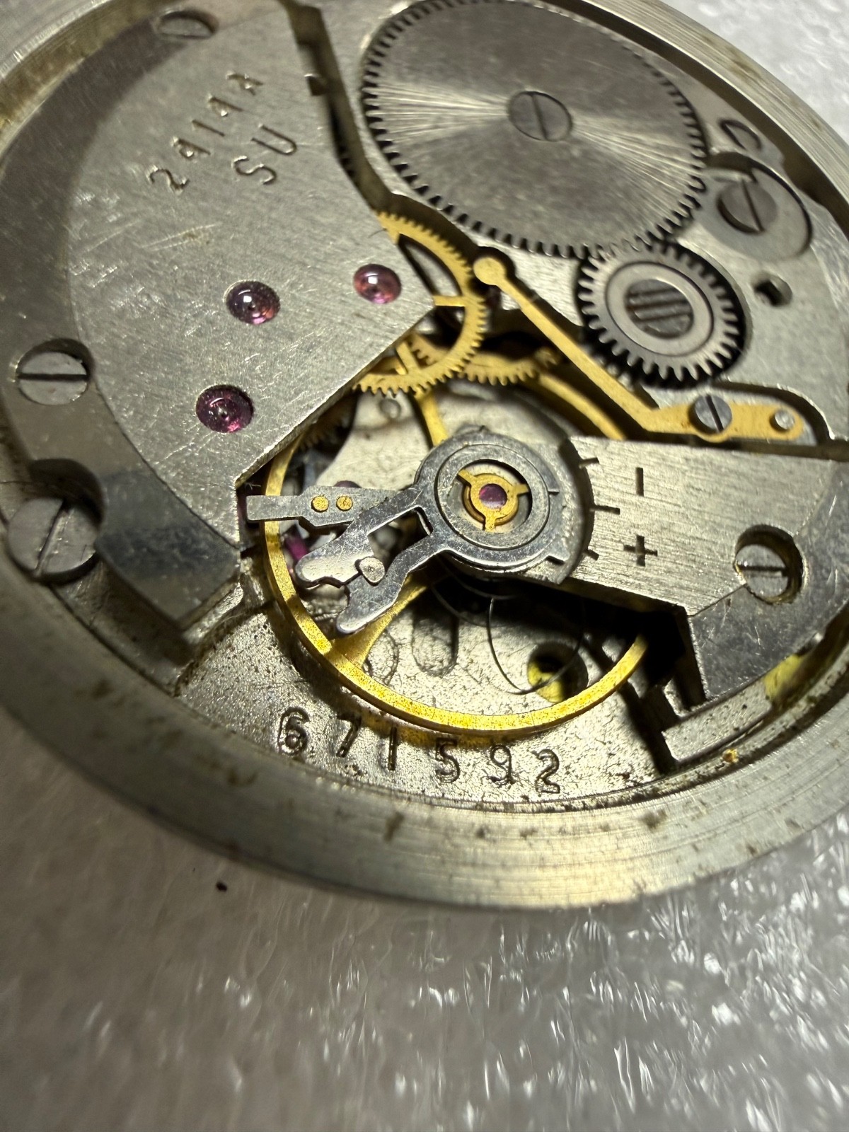 Watch movement USSR Vostok Cal.2414A plus Dial.For parts.