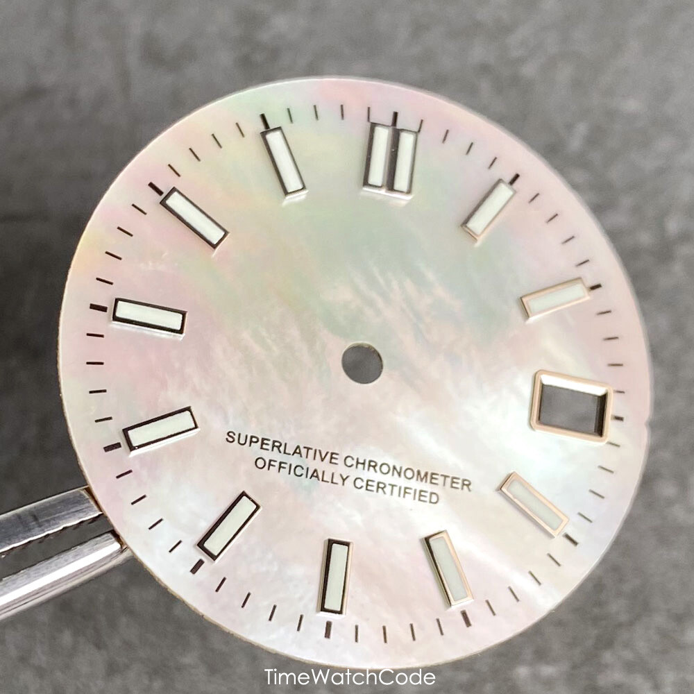 Mother of Pearl Watch Dial Face for NH35 NH36 NH38 NH70 NH71 NH72 Green Lume