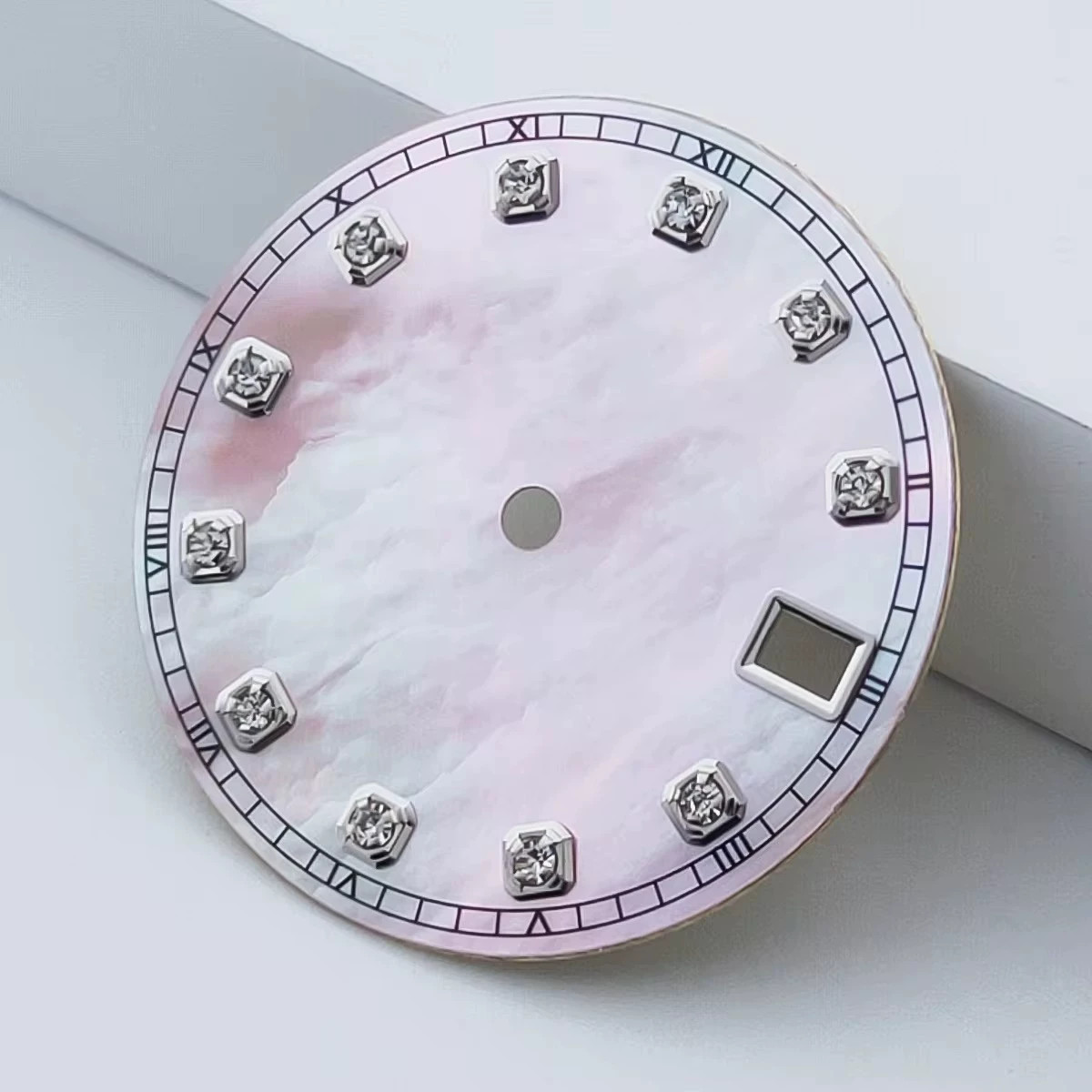 28.5mm Fritillaria Diamond Sterile Watch Dial No Lume For NH35 NH36 Movement